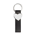 Heart-shaped Keychain with an Elongated Eco-leather Pad for Printing
