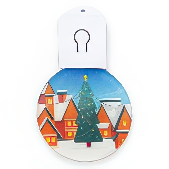 Bombka z podświetleniem led do sublimacji - okrągła, kolor - biały, 7 cm