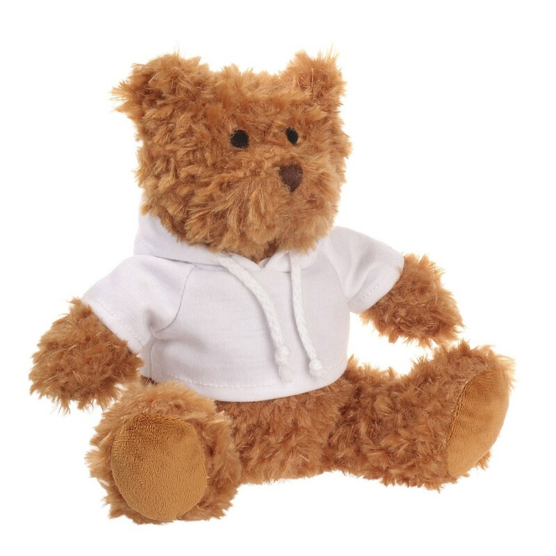 Pluszowy miś brązowy z białą koszulką do nadruk  sublimacyjnego, 20 cm
