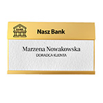 Identyfikator z okienkiem ;  zapięcie - agrafka 