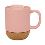 Color mug with lid and cork bottom for sublimation