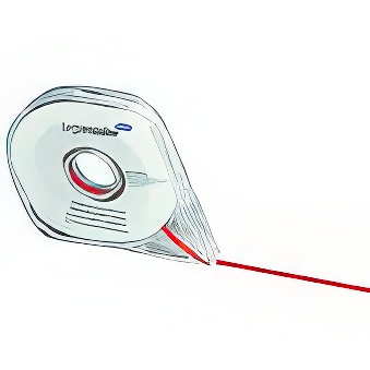 Taśma samoprzylepna czerwona do tablic do planowania 2,5 mm x 16 m