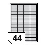 Samoprzylepne etykiety foliowe poliestrowe metalizowane do drukarek laserowych i kopiarek - 44 etykiety na arkuszu