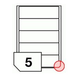 Self-adhesive glossy white labels rounded corners for laser printers and copiers - 5 labels on a sheet