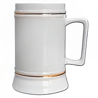 Ceramiczny kufel do sublimacji do sublimacji ze złotą obwódką, 590 ml