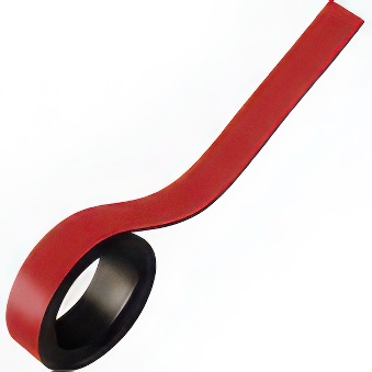 Pasek magnetyczny suchościeralny czerwony, 1,5 cm x 1 m