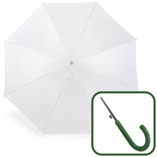 Parasol z plastikową rączką do nadruku - biały 