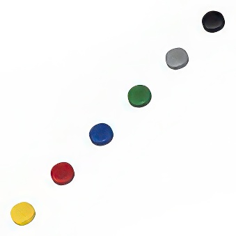 Magnesy tablicowe biurowe okrągłe - kolorowe 20 mm