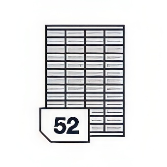 Etykiety samoprzylepne papierowe, ekonomiczne do wszystkich rodzajów drukarek - 52 etykiety na arkuszu, wymiary etykiety - 52,5 x 21,2 mm