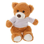 Light-brown teddy bear with a white T-shirt for sublimation