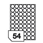 Samoprzylepne etykiety papierowe, kolorowe do wszystkich rodzajów drukarek - 54 etykiety na arkuszu