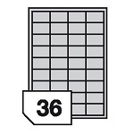 Self-adhesive polyester film labels for inkjet printers - 36 labels on a sheet