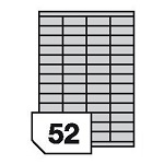 Self-adhesive polyester film labels for inkjet printers - 52 labels on a sheet