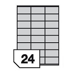 Self-adhesive polyester film labels for inkjet printers - 24 labels on a sheet