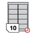 Self-adhesive polyester film labels rounded corners for inkjet printers - 10 labels on a sheet