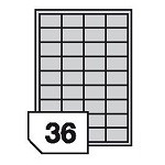 Self-adhesive, translucent polyester film labels for laser printers and copiers - 36 labels on a sheet