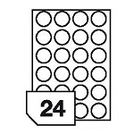Samoprzylepne etykiety foliowe poliestrowe, prześwitujące do drukarek laserowych i kopiarek - 24 etykiety na arkuszu