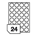 Self-adhesive, translucent polyester film labels for laser printers and copiers - 24 labels on a sheet