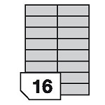 Self-adhesive polyester film labels for laser printers and copiers - 16 labels on a sheet