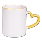 Sublimation mug with colour heart shape handle