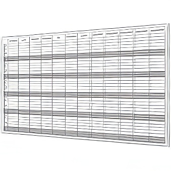 Tablica suchościeralna magnetyczna do planowania roku lakierowana, 75 x 100 cm