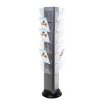 Rotating leaflet holder exhibition with 21 pockets