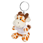 Key ring plushy giraffe with t-shirt for printing