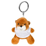 Key ring light-brown plushy bear with t-shirt for sublimation