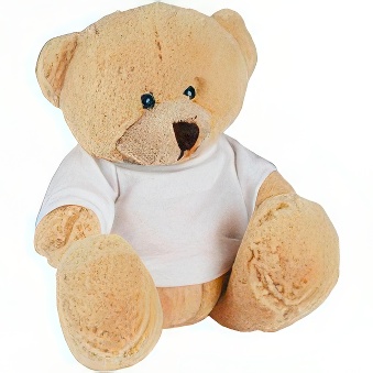 Pluszowy miś beżowy z białą koszulką do nadruku DTF, 12 cm