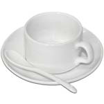 Cup with saucer and spoon for sublimation