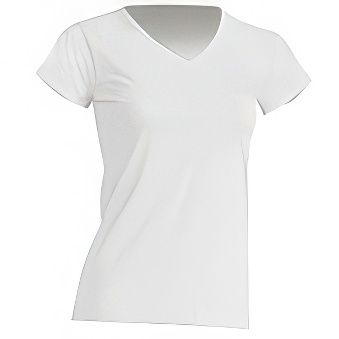 Koszulka damska V-neck do nadruku Kolor: biały Rozmiar: L