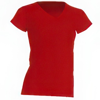 Koszulka damska V-neck do nadruku Kolor: czerwony Rozmiar: L