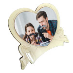 Heart-shaped MDF photo frame for sublimation