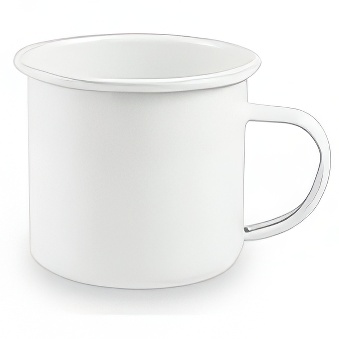 Emaliowany stalowy kubek do sublimacji - biały rant, 500 ml