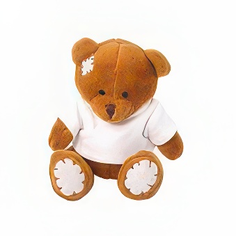 Pluszowy miś brązowy z białą koszulką do nadruku sublimacyjnego, 15 cm