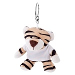 Key ring plushy tiger with T-shirt for overprint