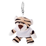 Key ring plushy tiger with t-shirt for overprint