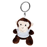 Key ring plushy monkey with t-shirt for overprint