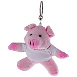 Key ring plushy piggy with t-shirt for overprint