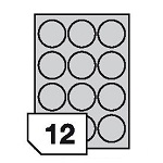 Self-adhesive labels for all types of printers- 12 labels on a sheet