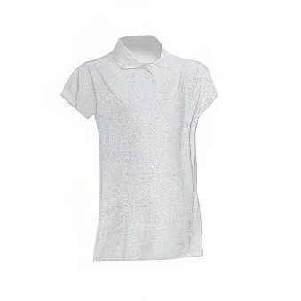 T-shirt Polo standard damski Kolor: jasnoszary melanż Rozmiar: L