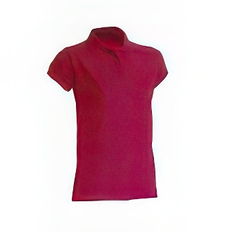 T-shirt Polo standard damski Kolor: różowo-malinowy Rozmiar: L