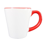 Latte mug for sublimation with colour handle and inside