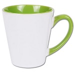 Latte mug for sublimation with colour handle and inside