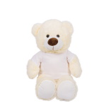 Cream teddy bear with T-shirt suitable for sublimation