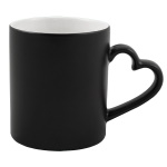 Matte color changing sublimation mug with heart shape handle