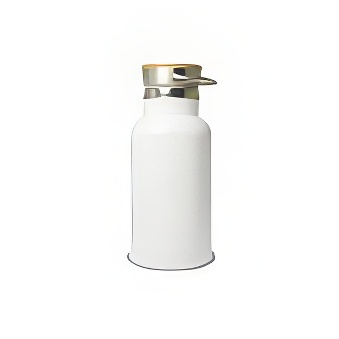 Metalowa butelka termiczna z bambusową zakrętką do sublimacji i graweru, biała, 350 ml
