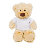 Beige Big Teddy Bear with T-shirt Suitable for Printing