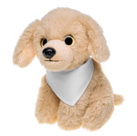Beige teddy dog with a white scarf for sublimation