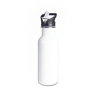 Metalowa butelka z ustnikiem do sublimacji i graweru, kolor - biały, 600 ml